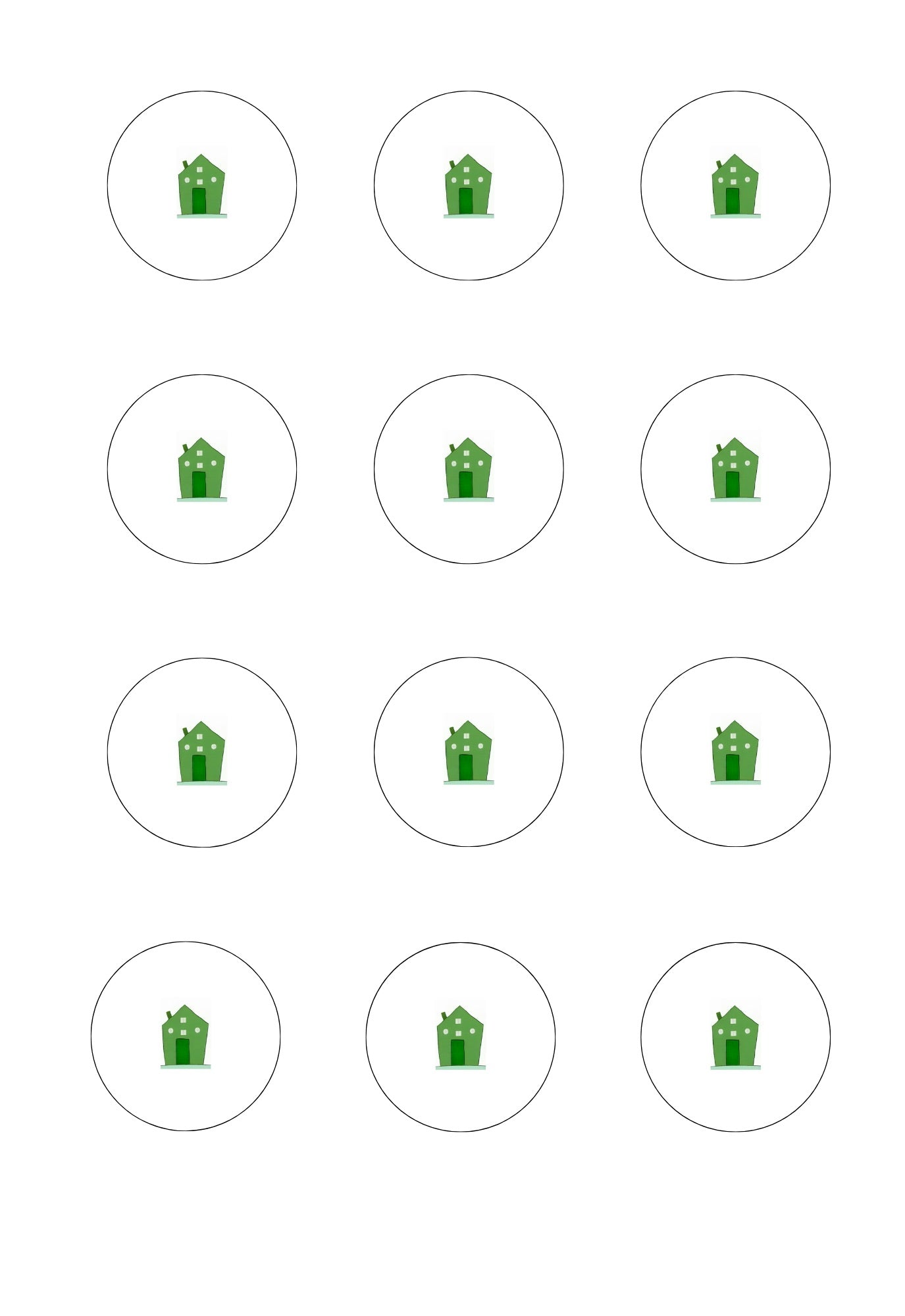 Sheet of green home stickers