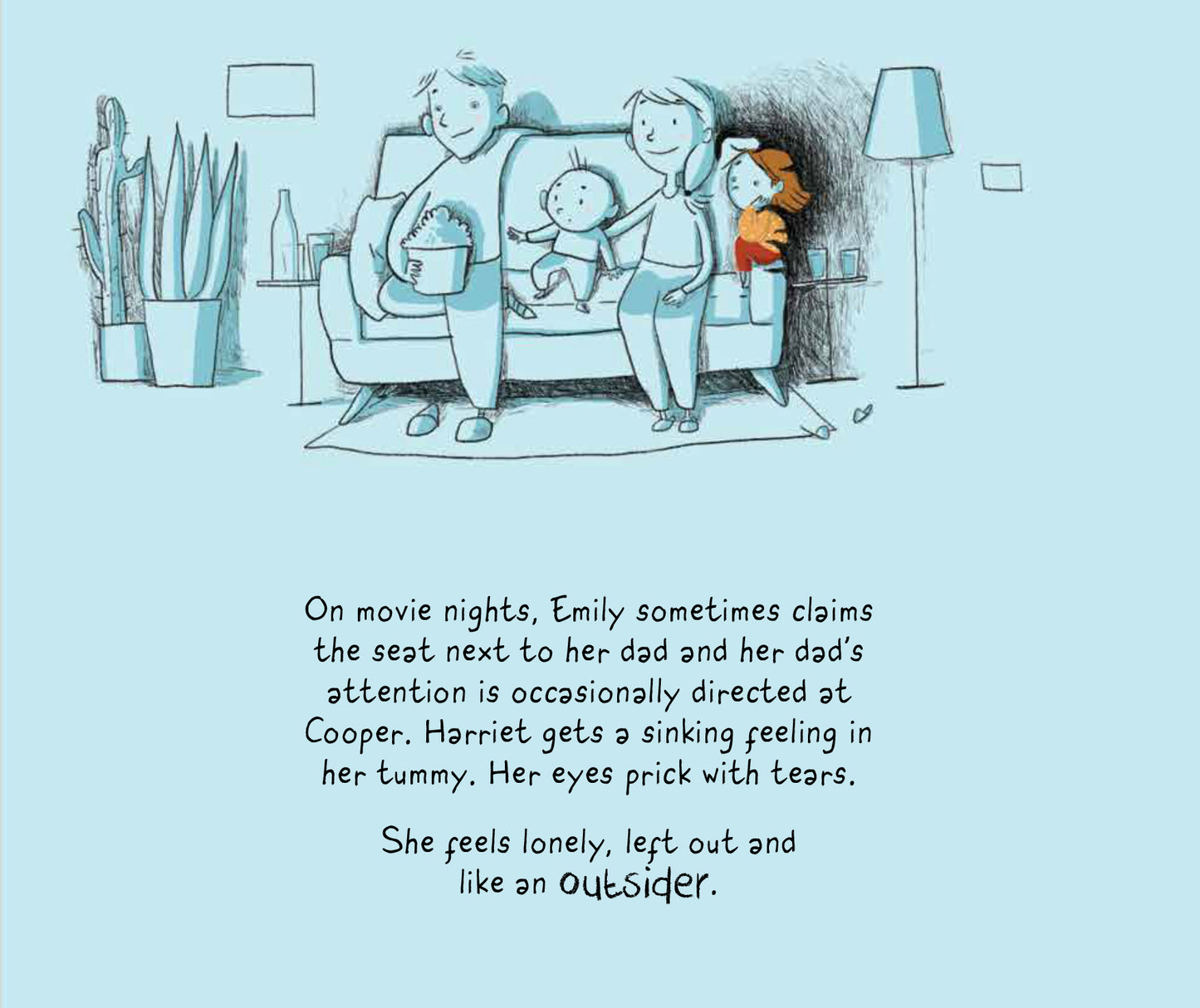 page 15 from Harriet's Expanding Heart with Harriet feeling lonely and left out