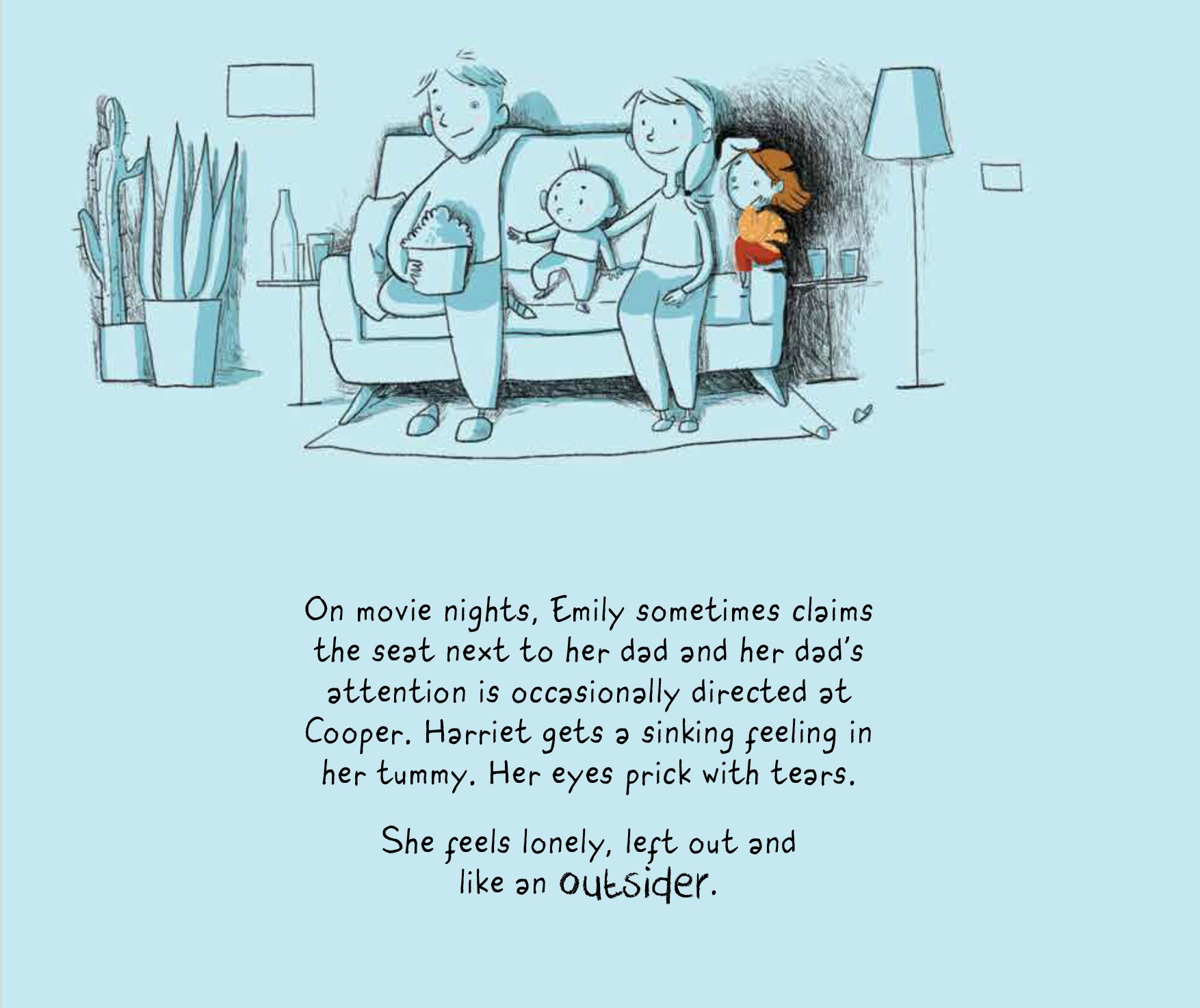 page 15 from Harriet's Expanding Heart with Harriet feeling lonely and left out